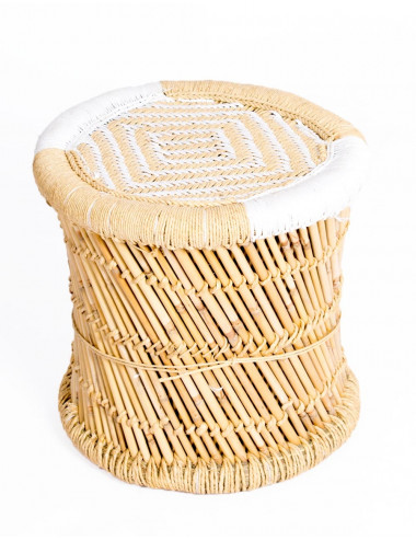 Tabouret en bambou tressé |... 2