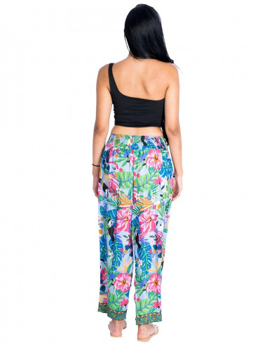 Pantalon en soie coloré