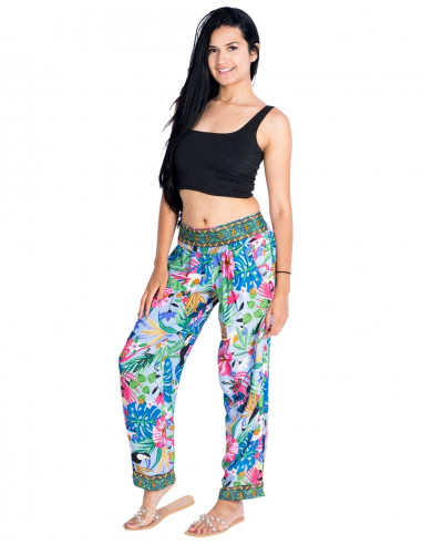 Pantalon en soie coloré