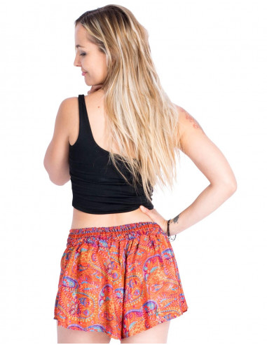 pantalon-corto-naranja-playa-mujer