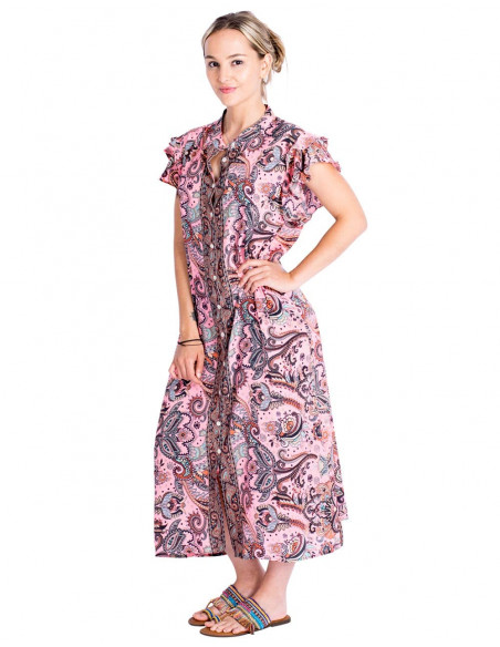 Vestido camisa de seda