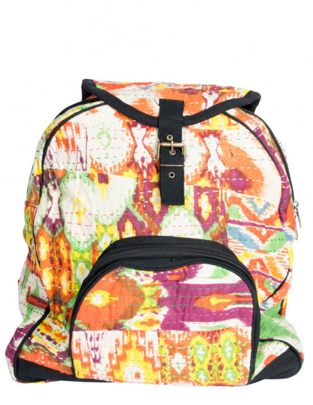 Sac à dos imprimé avec coutures