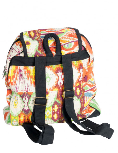 Sac à dos imprimé avec coutures