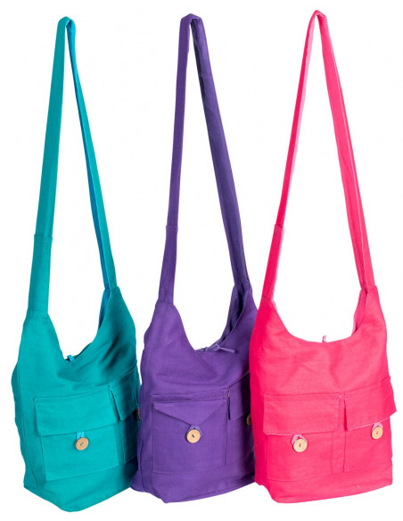 Sac à bandoulière aux couleurs unies