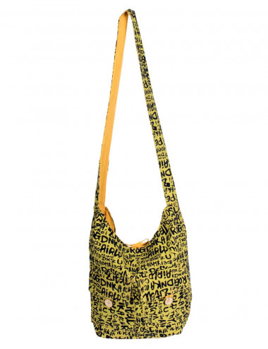 Bolsa de ombro amarela com... 2