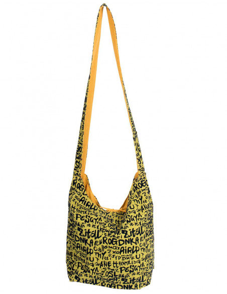 Yellow Shoulder Bag with Letters