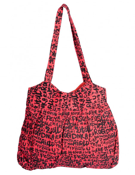 Tasche mit schwarzen Buchstaben