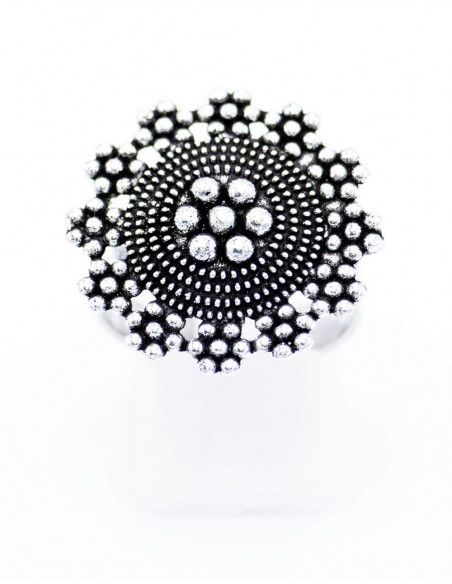 Carved Ethnic Flower Ring