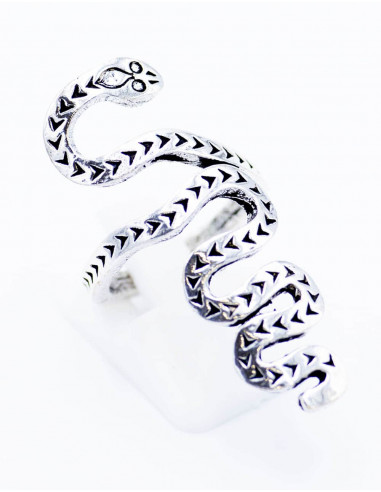 anillo-plateado-tallado-serpiente-original