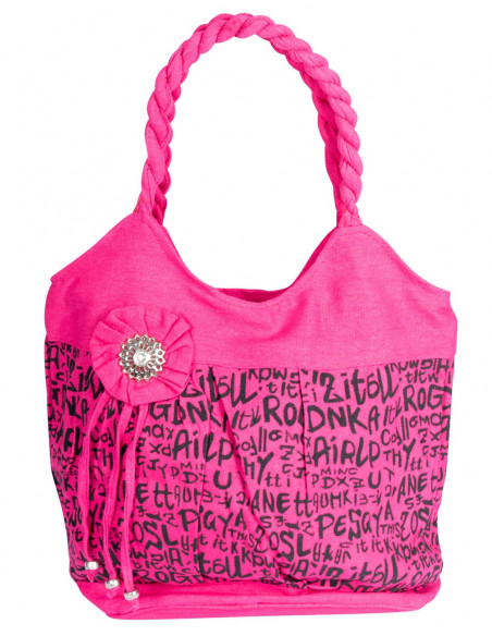 Bolsa Rosa com Letras