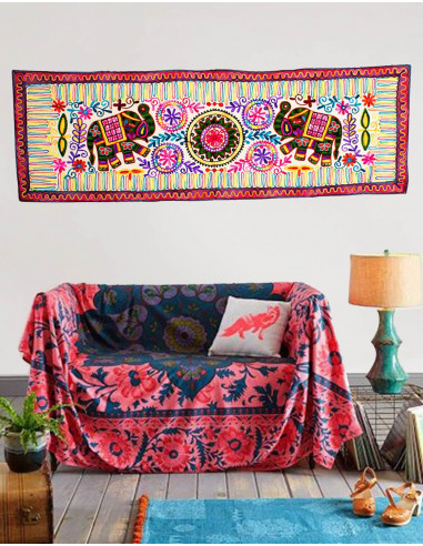 Rectangular tapestry 2 elephants
