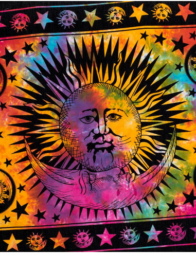 Tapisserie Batik Soleil et Lune