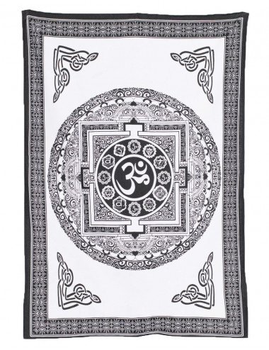 Om B&W Symbol Tapestry