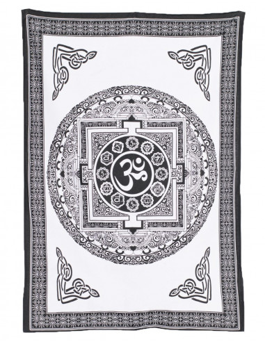 Om B&W Symbol Tapestry