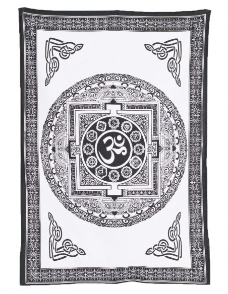 Om B&W Symbol Wandteppich