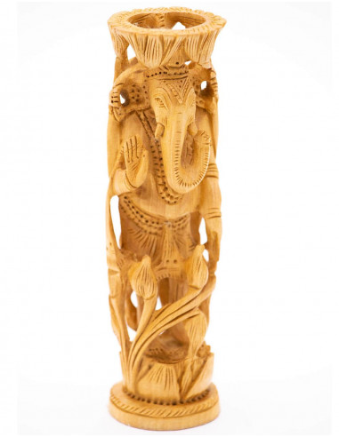ganesha-tallada-madera-cilindrica-india