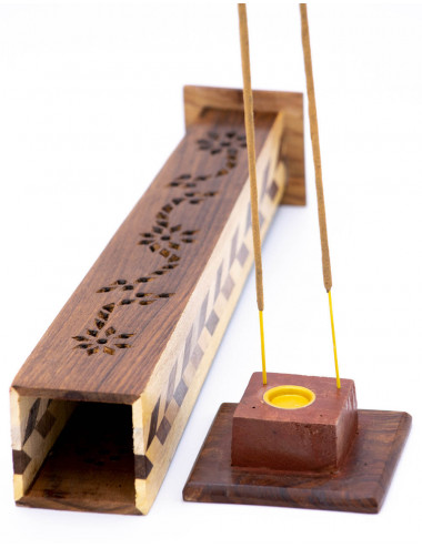 Wood Tower incense holder 2
