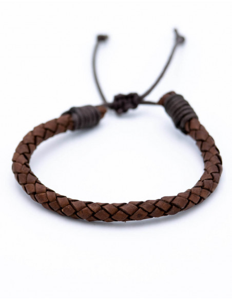 pulsera-cuero-trenzado-hombre-hippie
