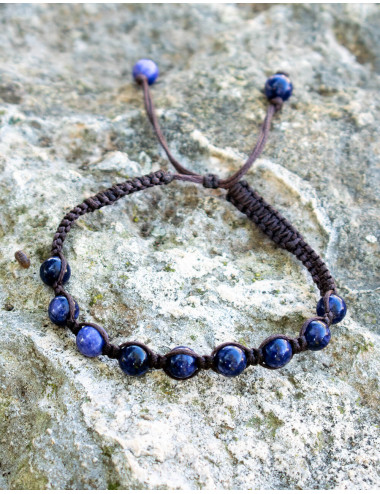 Bracelet Macramé avec Sodalite