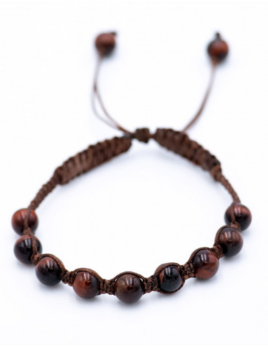 Bracelet Macramé avec Pierre Oeil de Tigre