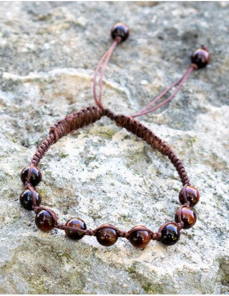 Bracciale Macramè con Pietra Occhio di Tigre