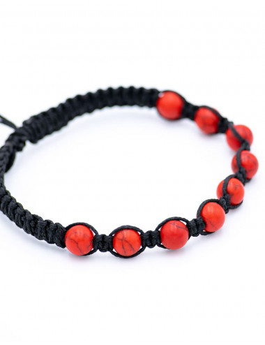 Makramee-Armband mit rotem... 2