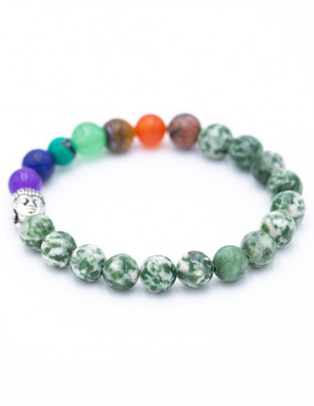 Bracciale in Agata Minerale con 7 Chakra
