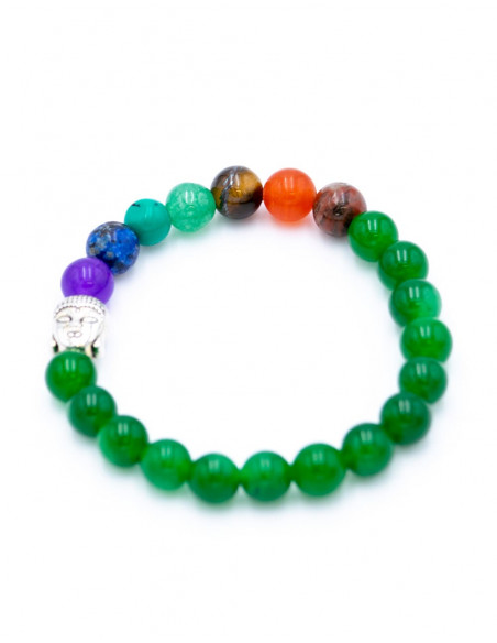 Green Jasper Mineral Bracelet with Buddha head