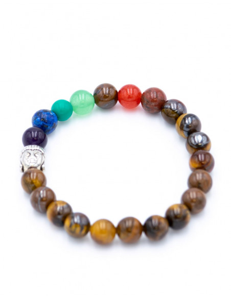 Bracelet Pierre Minérale 7 Chakras et Bouddha