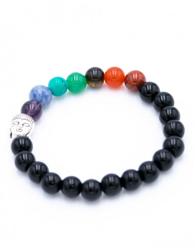 Onyx Mineral Bracelet with Buddha Head