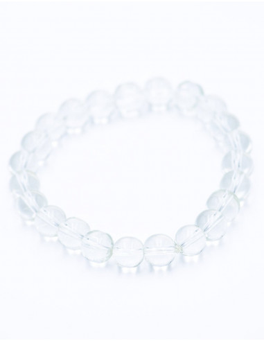 Bracciale elastico in cristallo di quarzo con...