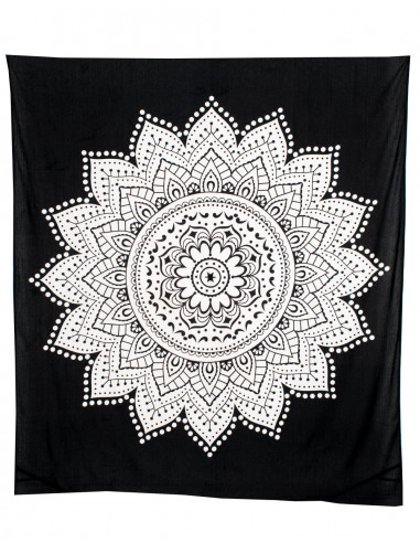 Copriletto o arazzo in bianco e nero