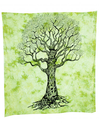 Arazzo verde con albero
