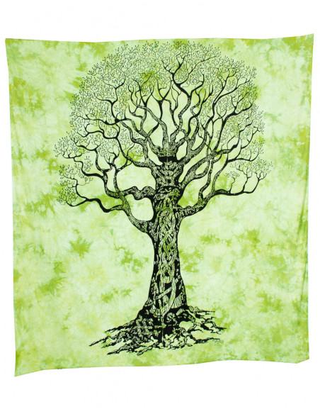 Green Tapestry with Tree