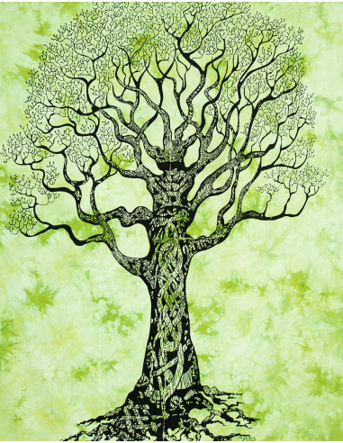 Green Tapestry with Tree