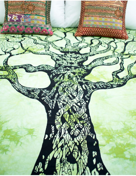 Green Tapestry with Tree