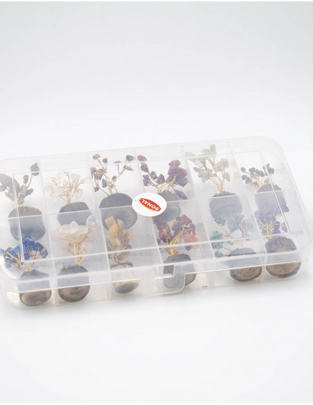 Box mit 12 Steinbäumen