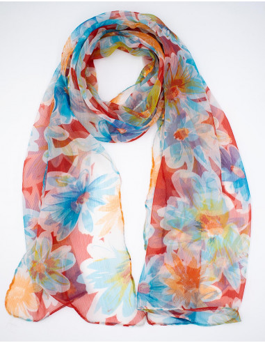 Flowers Translucent Scarf