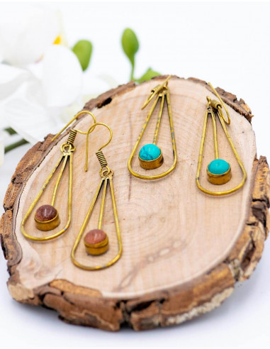 Drop Earrings with Stone