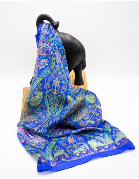 Sciarpa di seta blu