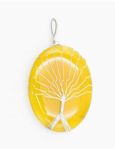 Large Stone with Tree Pendant