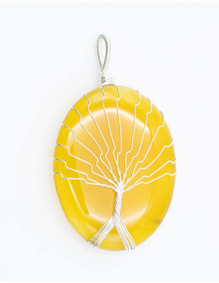Grande Pierre avec Pendentif Arbre