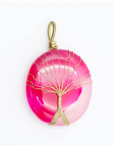 Large Stone with Tree Pendant
