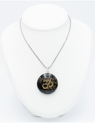 Pingente Om Orgonite Escuro