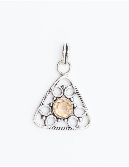 Triangle Pendant with Mineral Stone