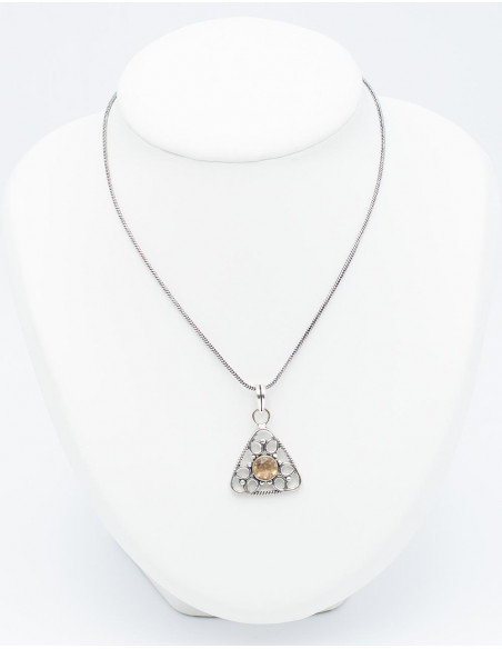 Pendentif Triangle avec Pierre Minérale