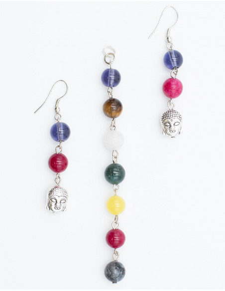 Set Pendant and earrings 7 Chakras