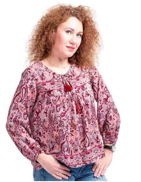 Seidenbluse mit langen Ärmeln