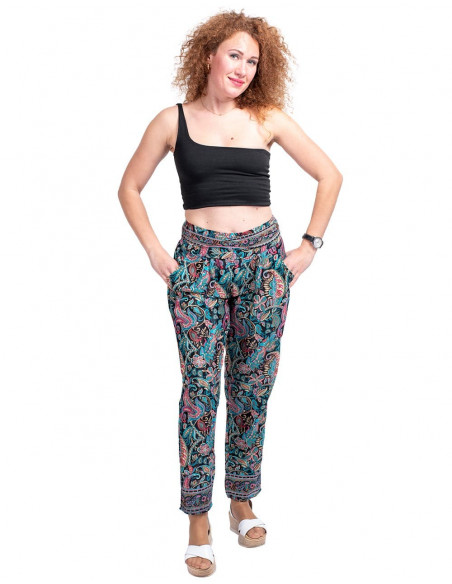 Pantalon slim en soie