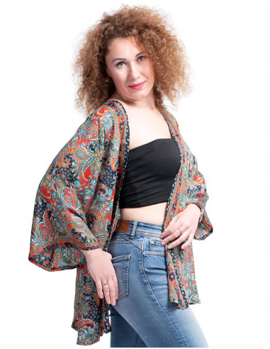Kimono corto in seta